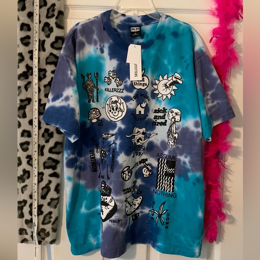 Tie-Dye Obey Graphic T-Shirt
